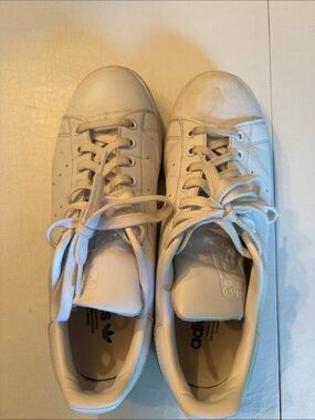 Men’s adidas Stan Smith White Low-Top Leather Sneakers, Sz 10